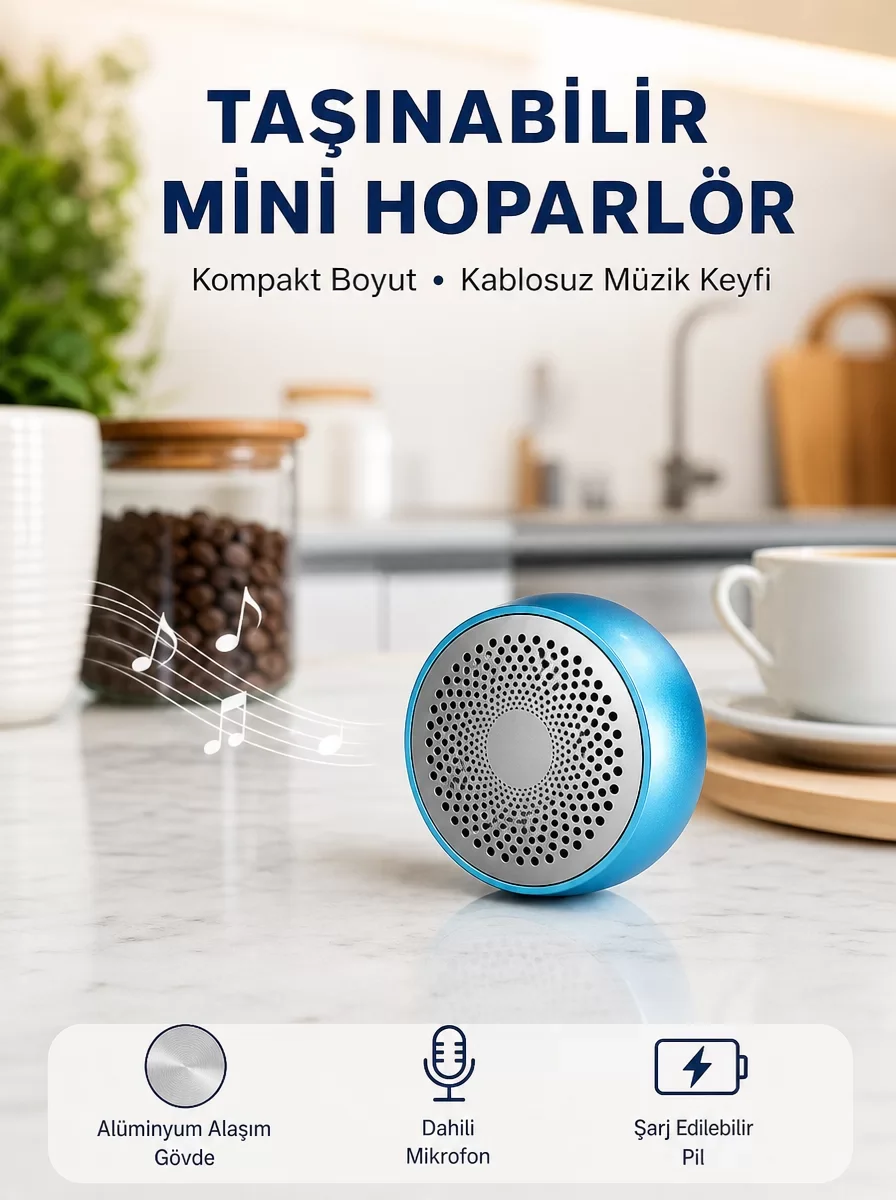 10W Güçlü Stereo Bluetooth Hoparlör – 360° Yeni Nesil Çevresel Ses Deneyimi