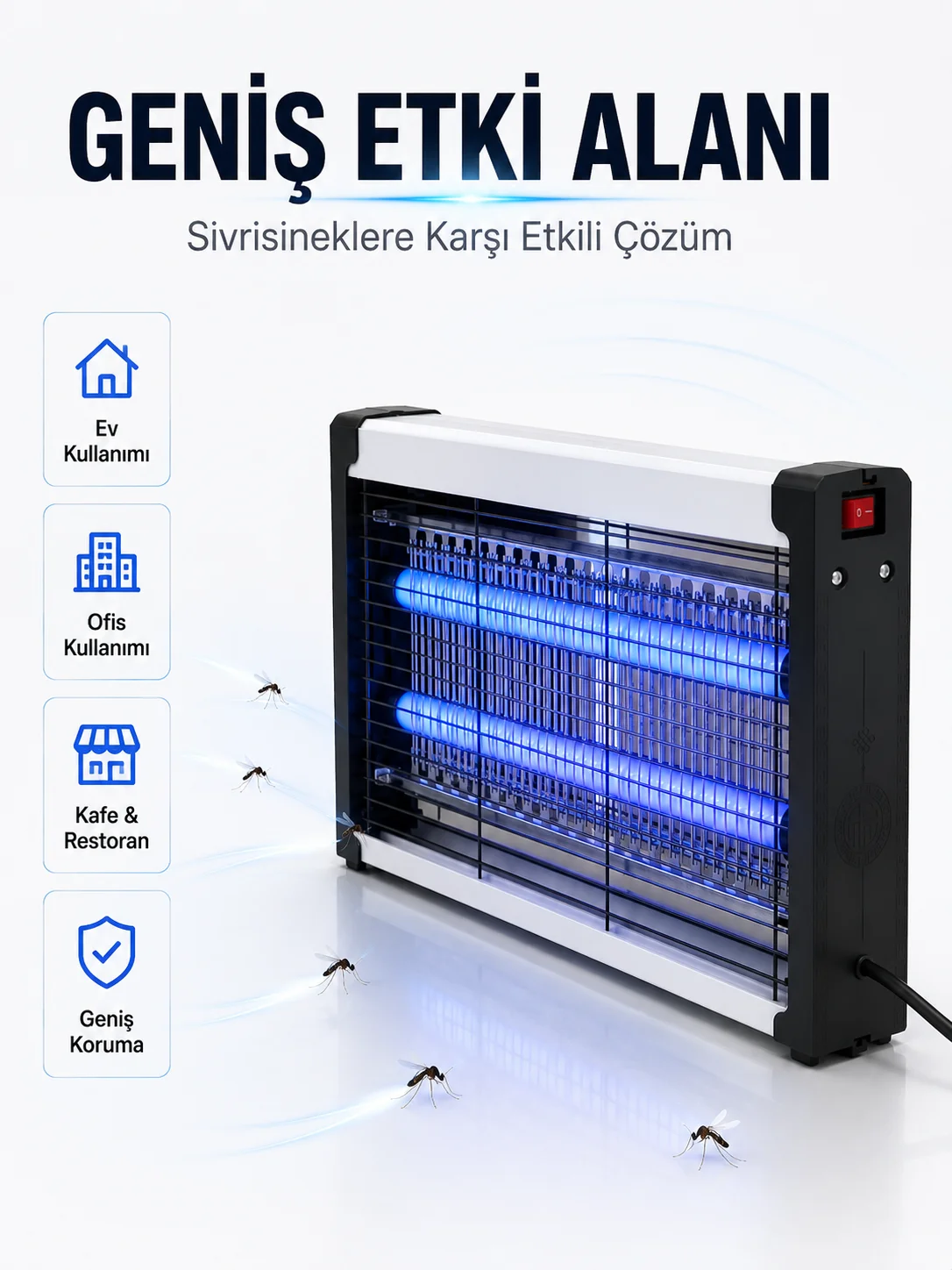10W UV Haşere Kontrol Cihazı – Sessiz Çalışan Elektrikli Sinek Öldürücü Lamba