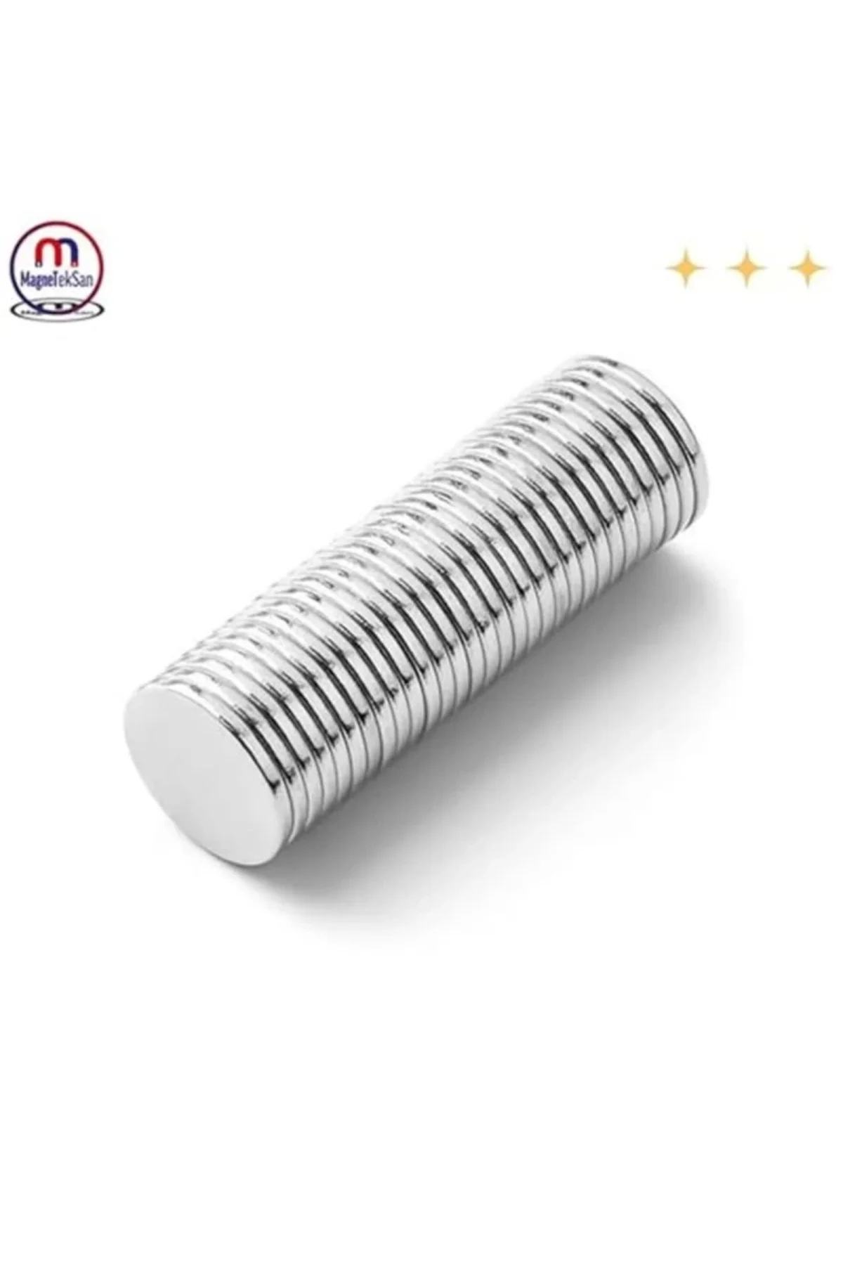 Ø10x1 mm N35 Yuvarlak Neodyum Mıknatıs Güçlü ve Dayanıklı Manyetik Disk (50 Adet)