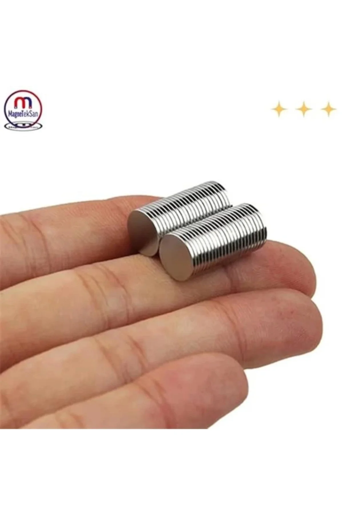 Ø10x1 mm N35 Yuvarlak Neodyum Mıknatıs Güçlü ve Dayanıklı Manyetik Disk (50 Adet)