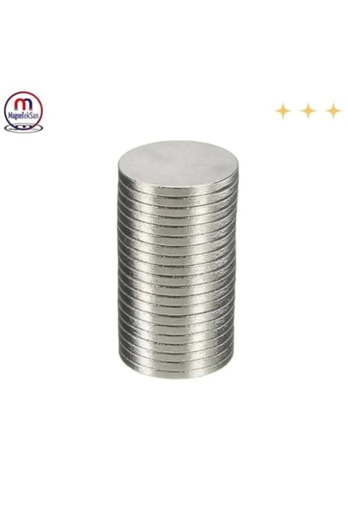 Ø10x1 mm N35 Yuvarlak Neodyum Mıknatıs Güçlü ve Dayanıklı Manyetik Disk (50 Adet)