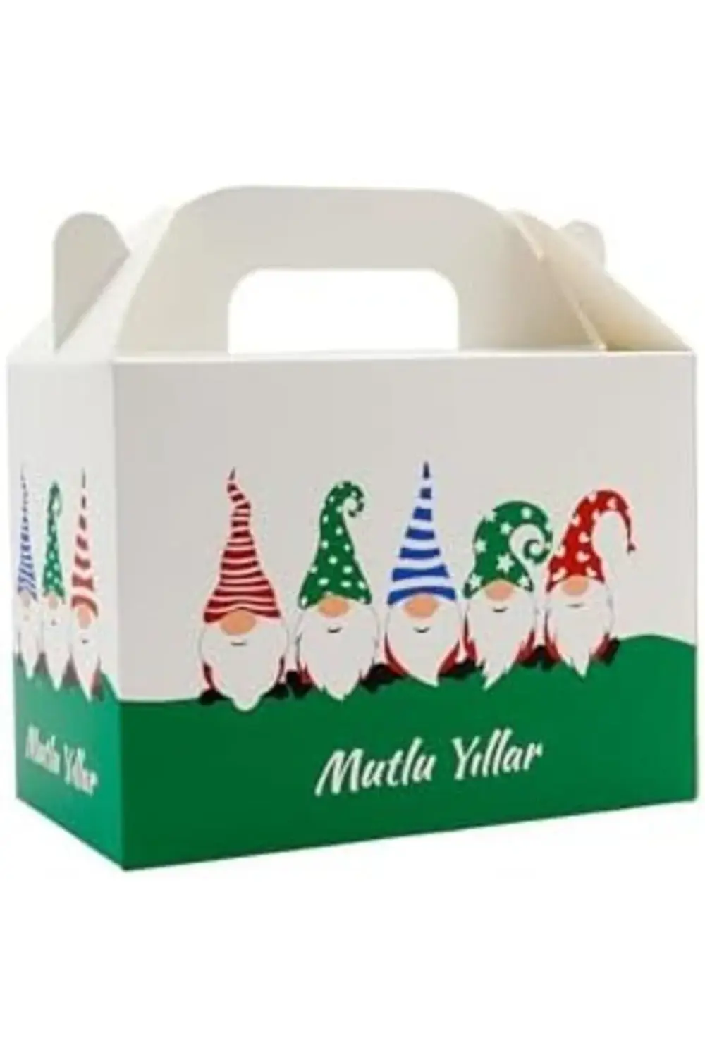 10x14 cm Yılbaşı Temalı El Geçme Kutu (2 Adet – Kırmızı & Yeşil)