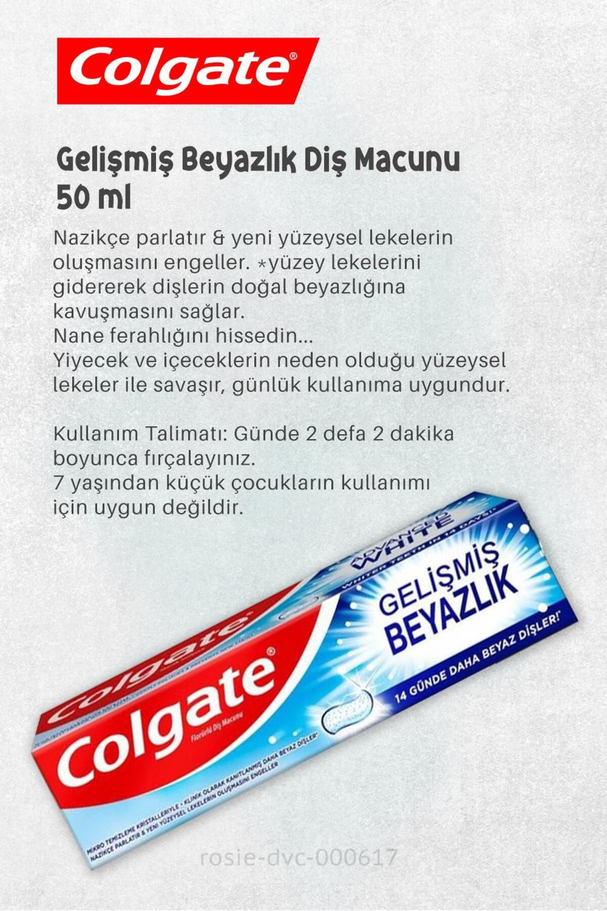 Colgate 11 Al 10 Öde  Diş Macunu Gelişmiş Beyazlık 50 Ml Ve Rosie