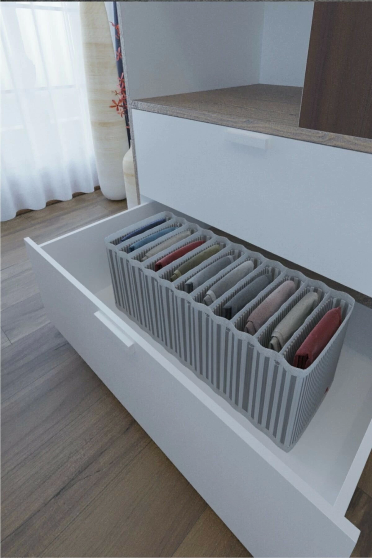 11 Bölmeli Dolap Ve Çekmece Içi Düzenleyici Akordiyon Organizer M