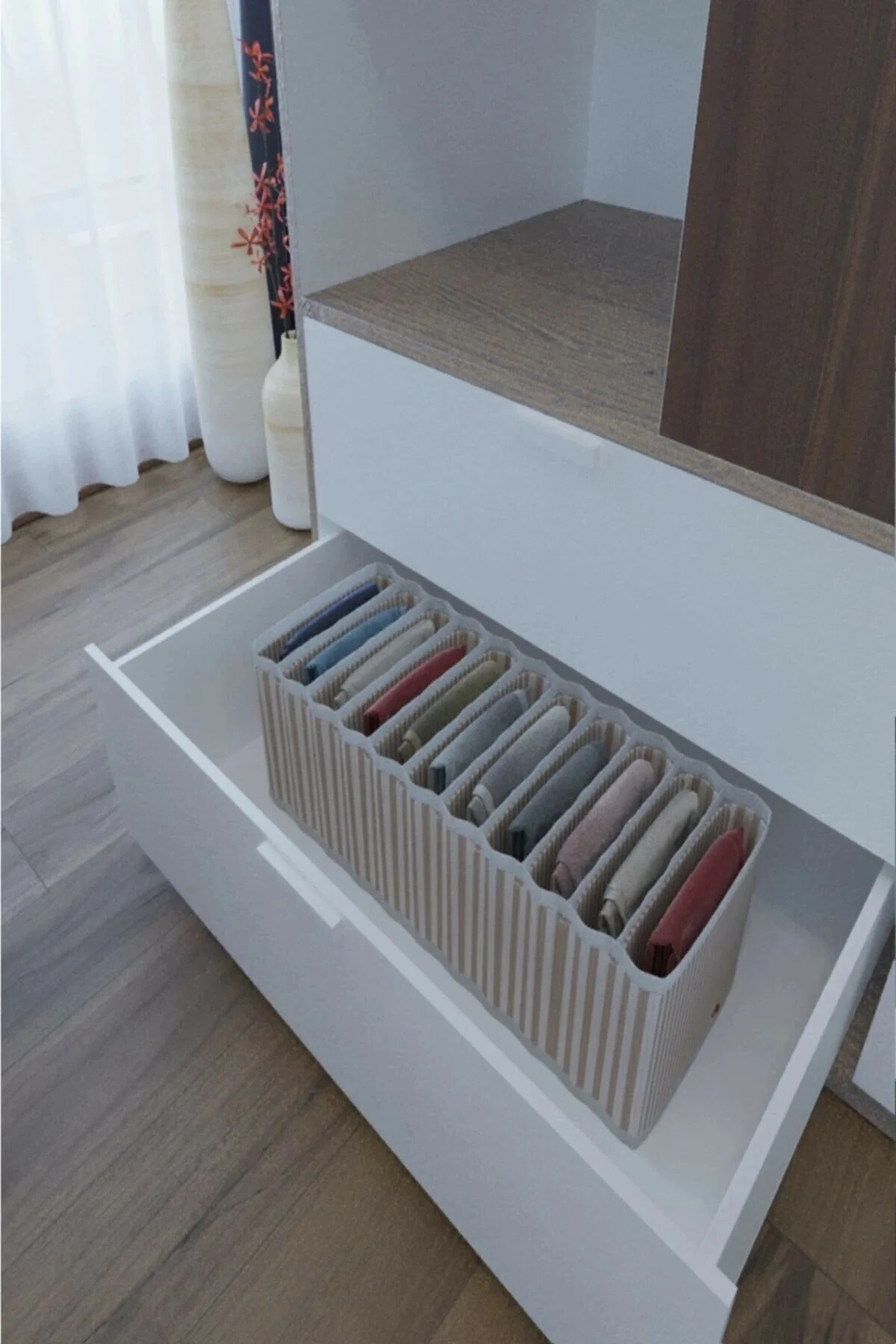 11 Bölmeli Dolap Ve Çekmece Içi Düzenleyici Akordiyon Organizer M