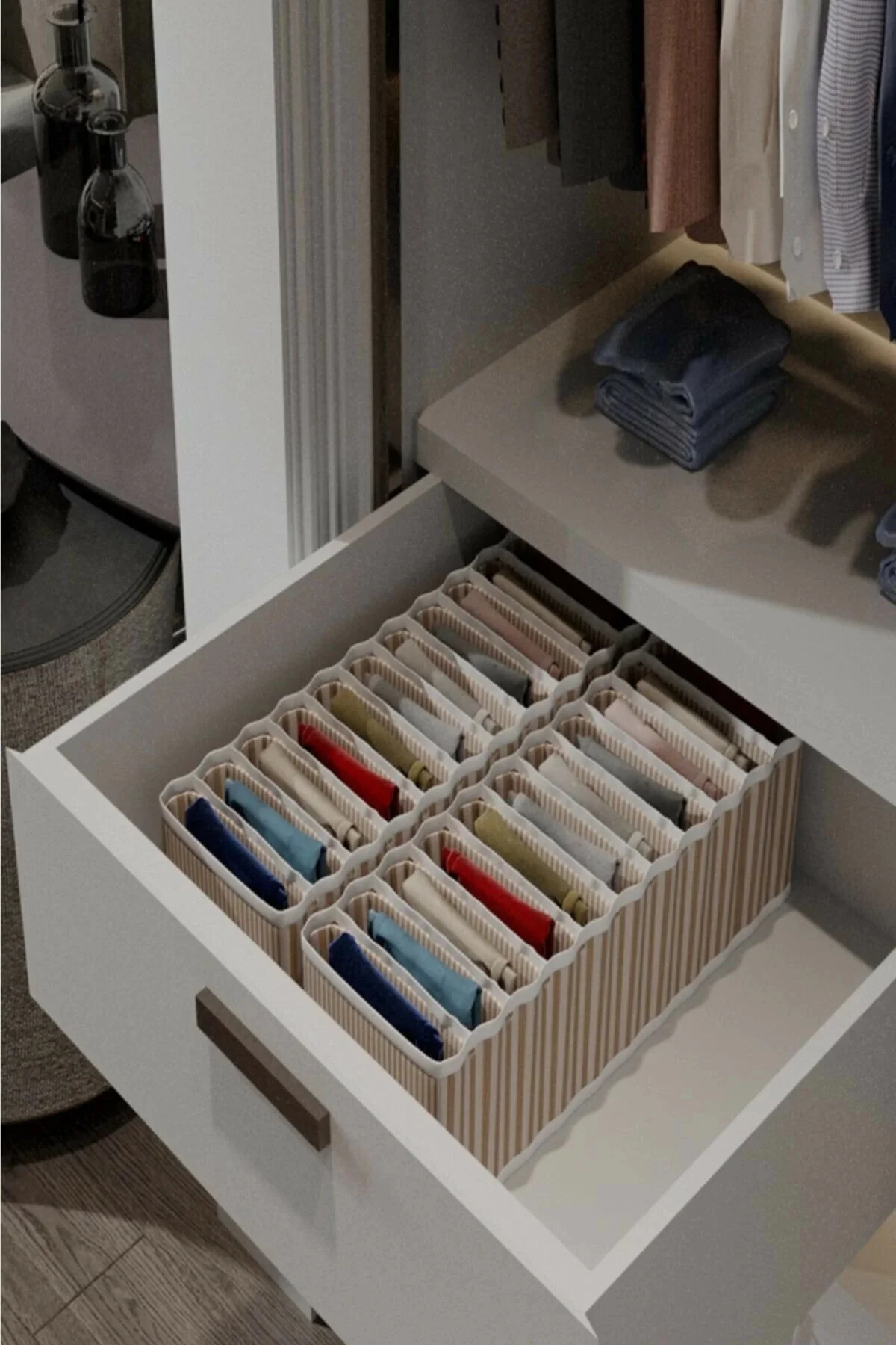 11 Bölmeli Dolap Ve Çekmece Içi Düzenleyici Akordiyon Organizer M