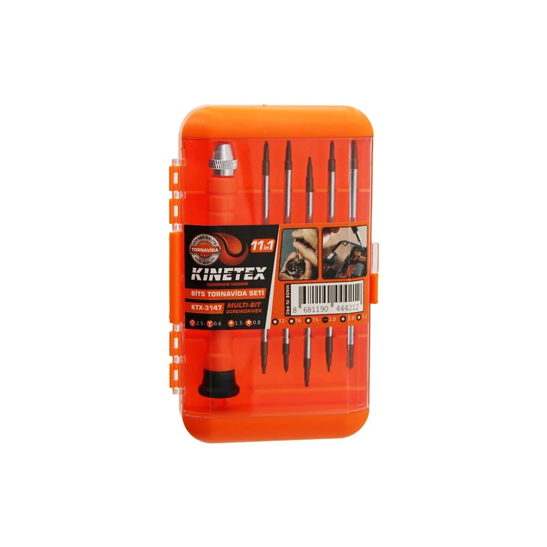 11 Parça Bits Tornavida Seti - Saat ve Telefon Tamirine Uygun - Hassas
