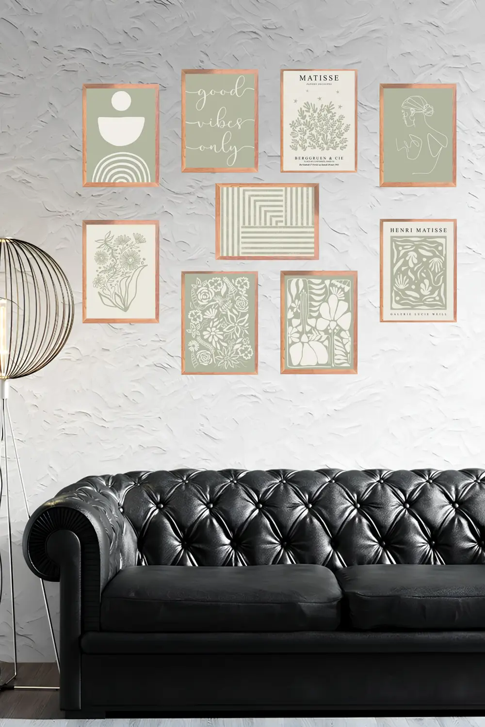 11' Parça Çerçeve Görünümlü Modern MDF Tablo Seti- Ev Dekorasyonu