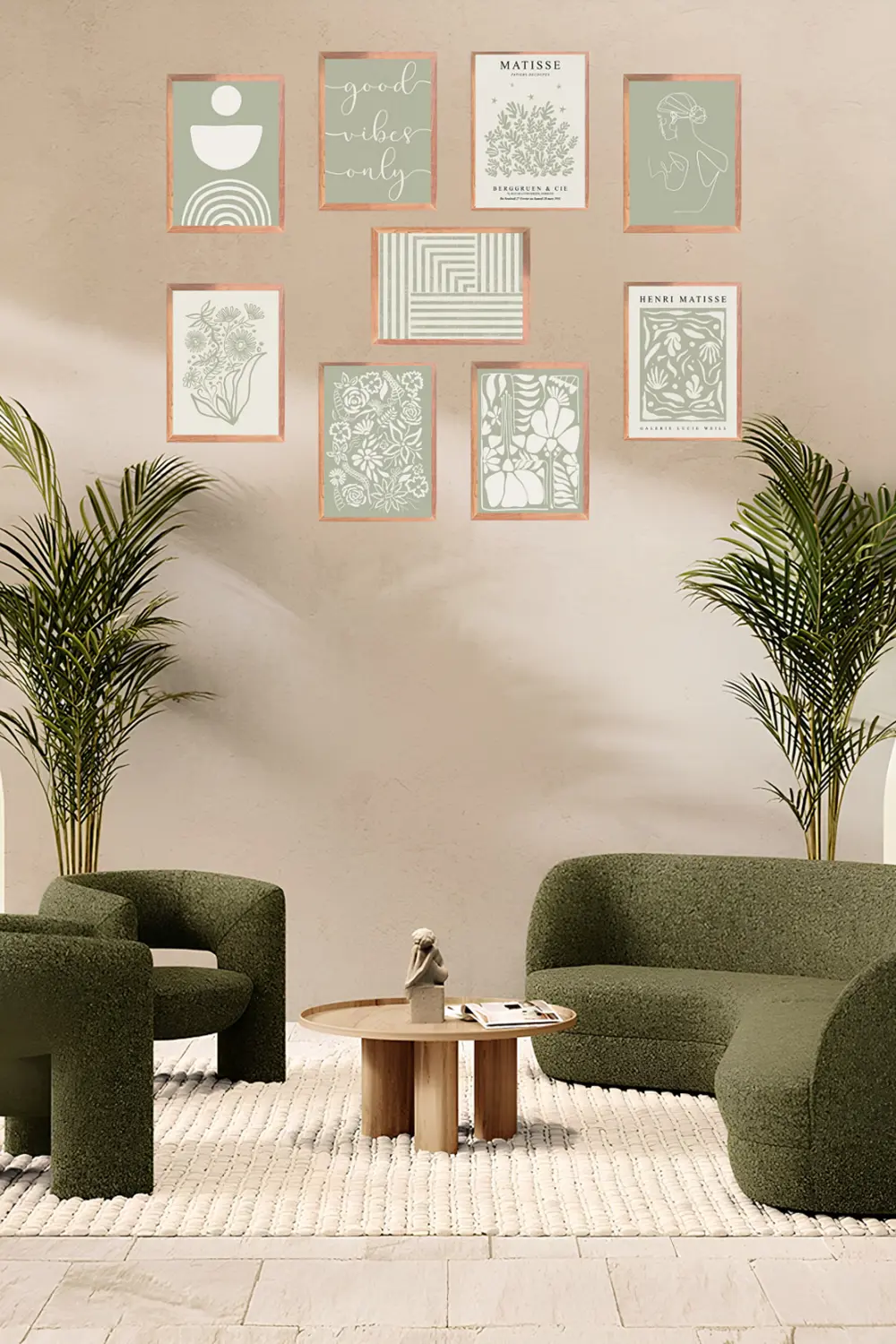 11' Parça Çerçeve Görünümlü Modern MDF Tablo Seti- Ev Dekorasyonu