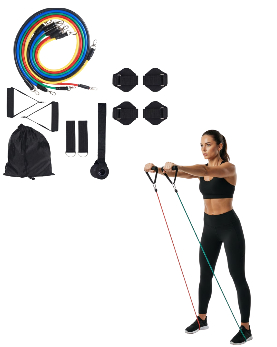 11 Parça Çok Fonksiyonlu Kapı Arkası Egzersiz Bandı Ev Tipi Spor 