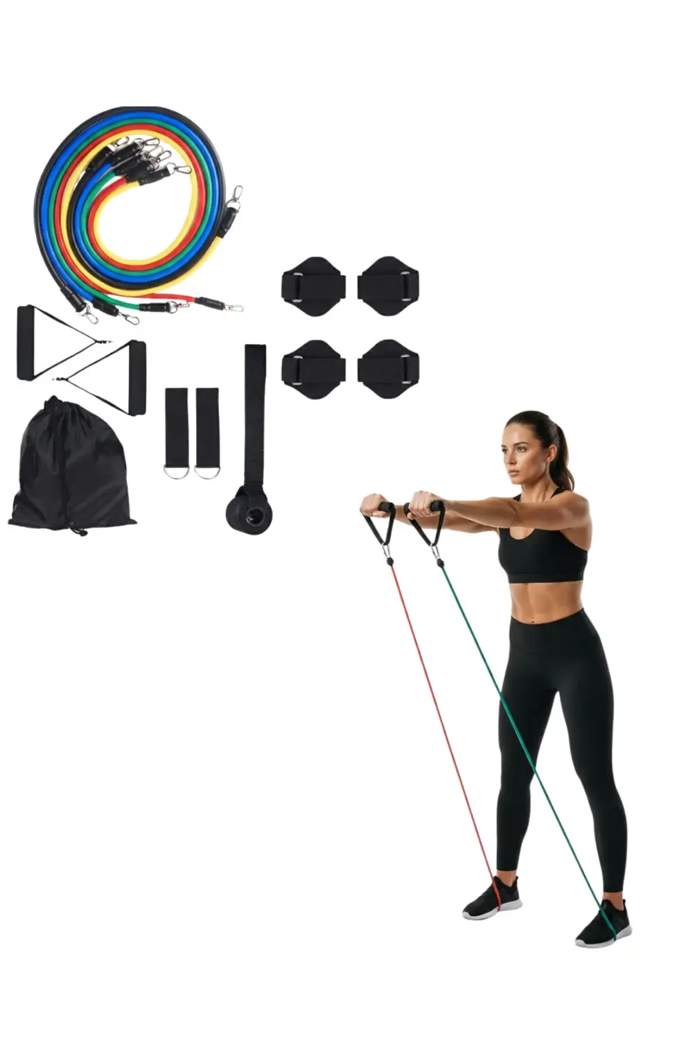 11 Parça Çok Fonksiyonlu Kapı Arkası Egzersiz Bandı Ev Tipi Spor