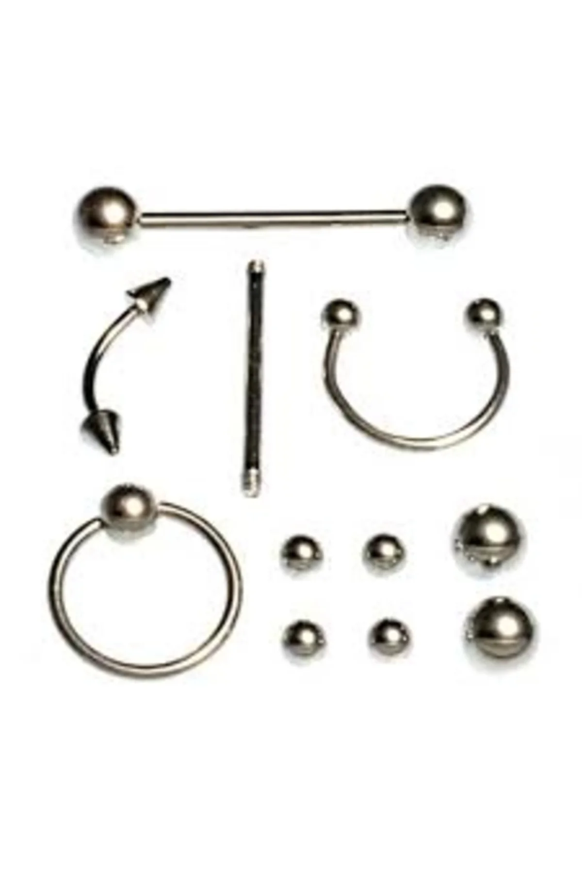 11 Parça Piercing (cerrahi Çelik) Ve Piercing Topu Seti Piirsing