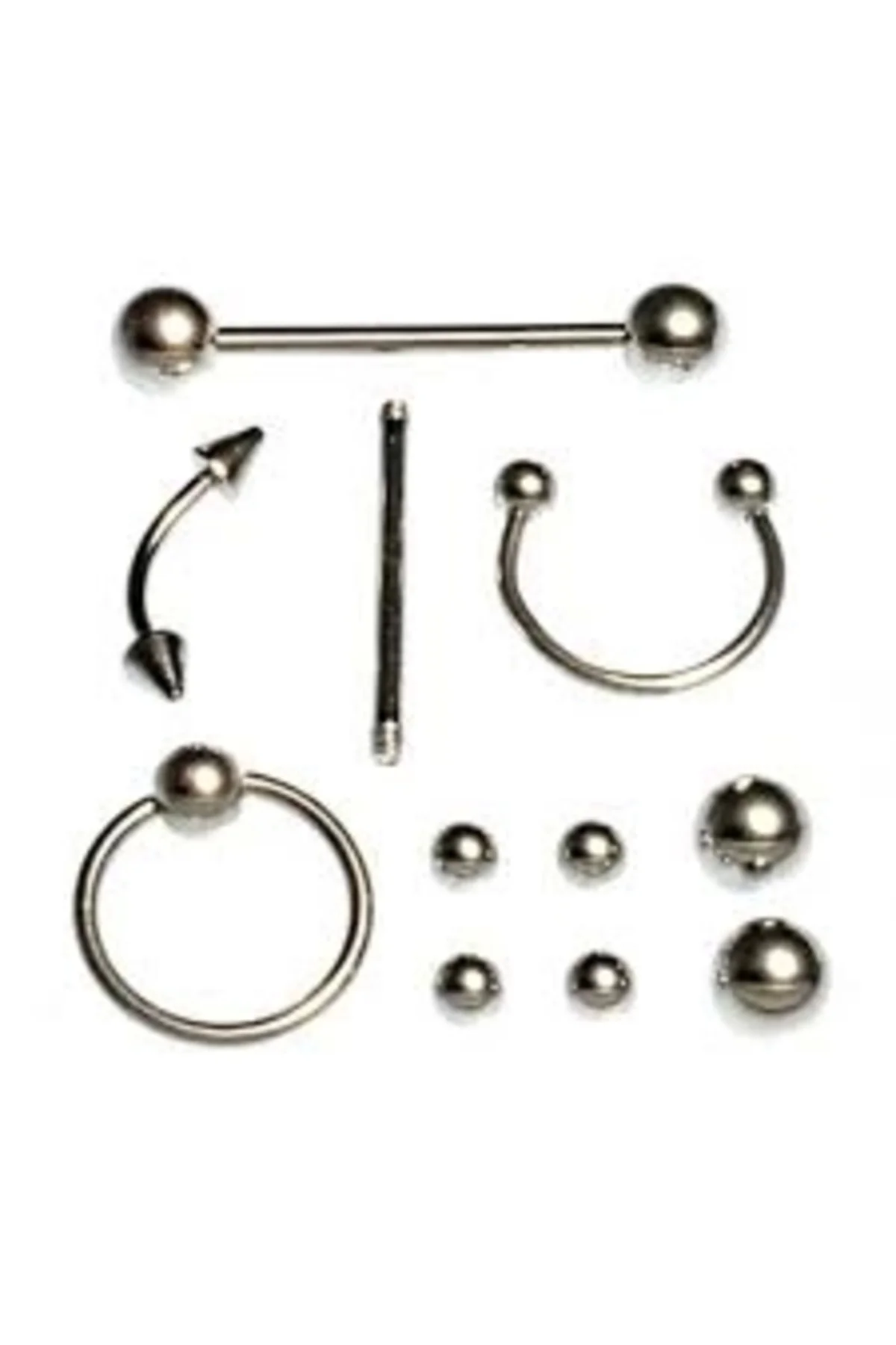 11 Parça Piercing (cerrahi Çelik) ve Piercing Topu Seti Piirsing