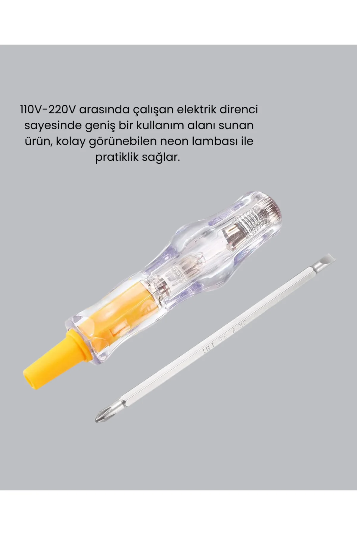 110-220V Elektrik Test Kalemi Korozyona Dayanıklı Nikel Kaplamalı 110-220V Elektrik Test Kalemi Korozyona Dayanıklı Nikel Kaplamalı - Görsel 4
