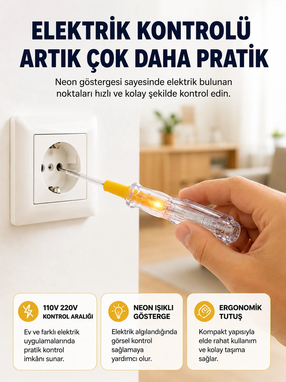 110-220V Elektrik Test Kalemi Korozyona Dayanıklı Nikel Kaplamalı Fiyatı, Yorumları ve Özellikleri