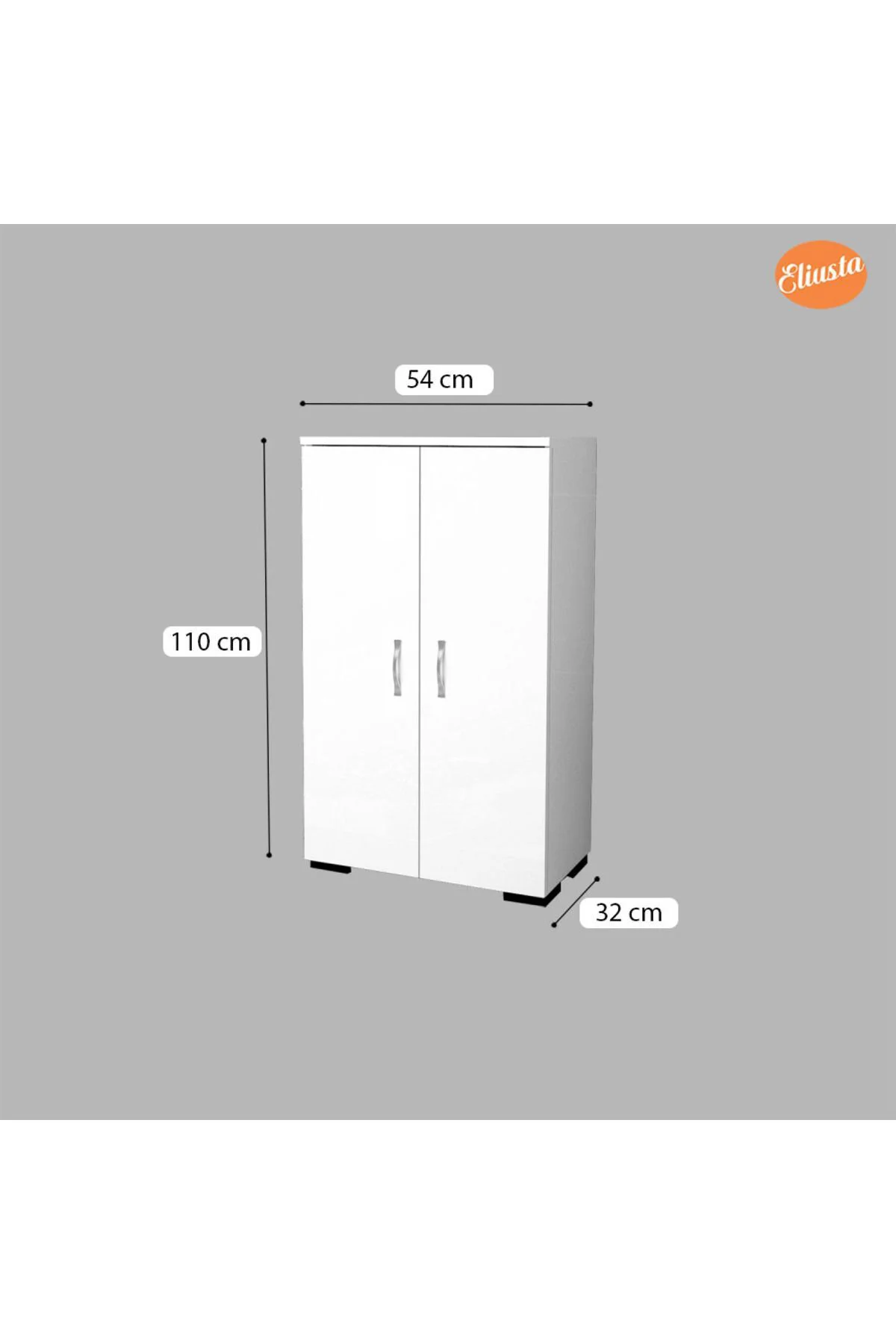 110 cm İki Kapaklı 4 Gözlü Ayakkabılık Ayakkabı Dolabı