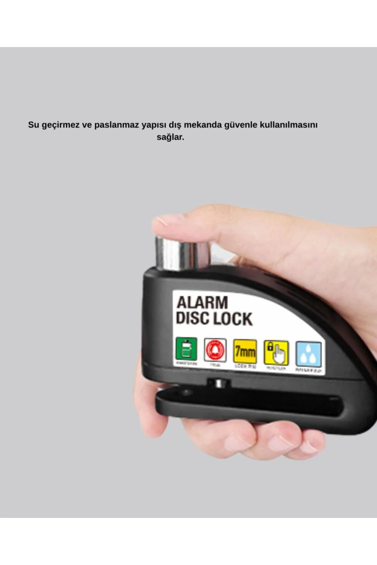 110 Db Alarmlı Disk Fren Kilidi Su Geçirmez Çelik Motosiklet Güvenlik Kilidi