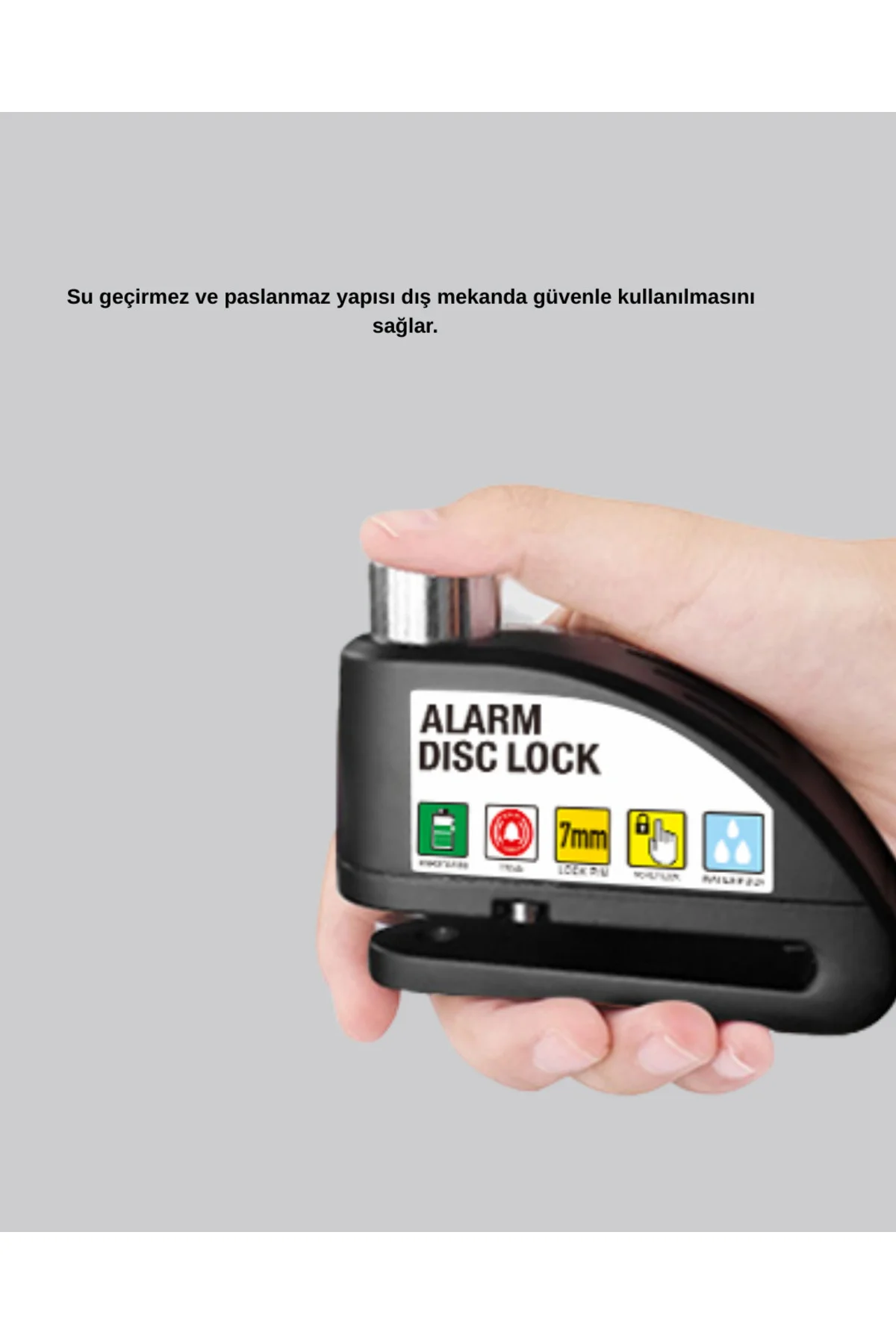 110 dB Alarmlı Disk Fren Kilidi Su Geçirmez Çelik Gövde Motosikle