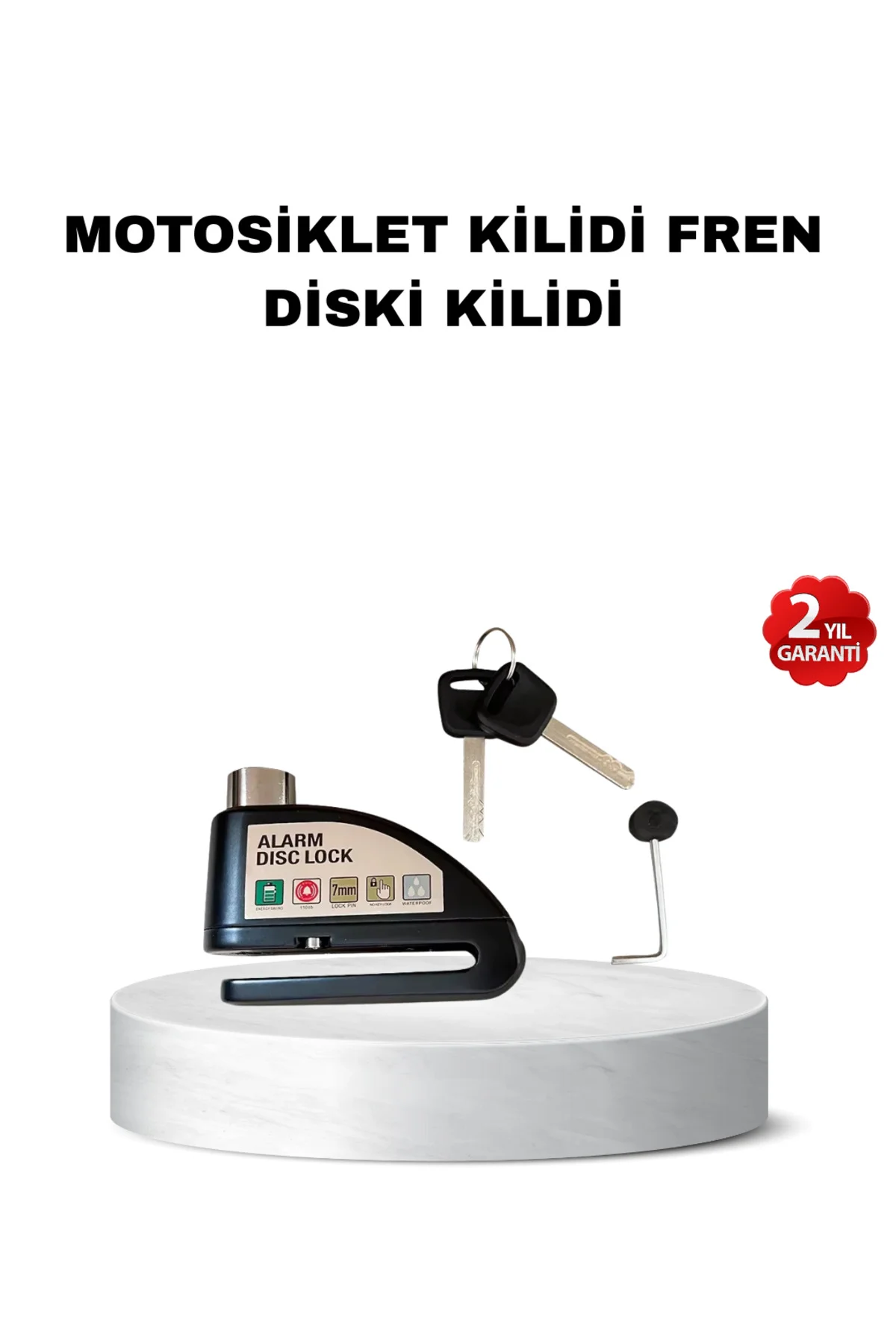 110 dB Alarmlı Disk Fren Kilidi Su Geçirmez Çelik Gövde Motosikle