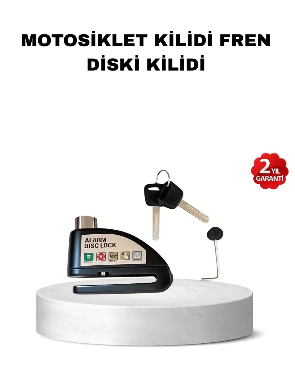 110 dB Alarmlı Disk Fren Kilidi Su Geçirmez Çelik Gövde Motosikle