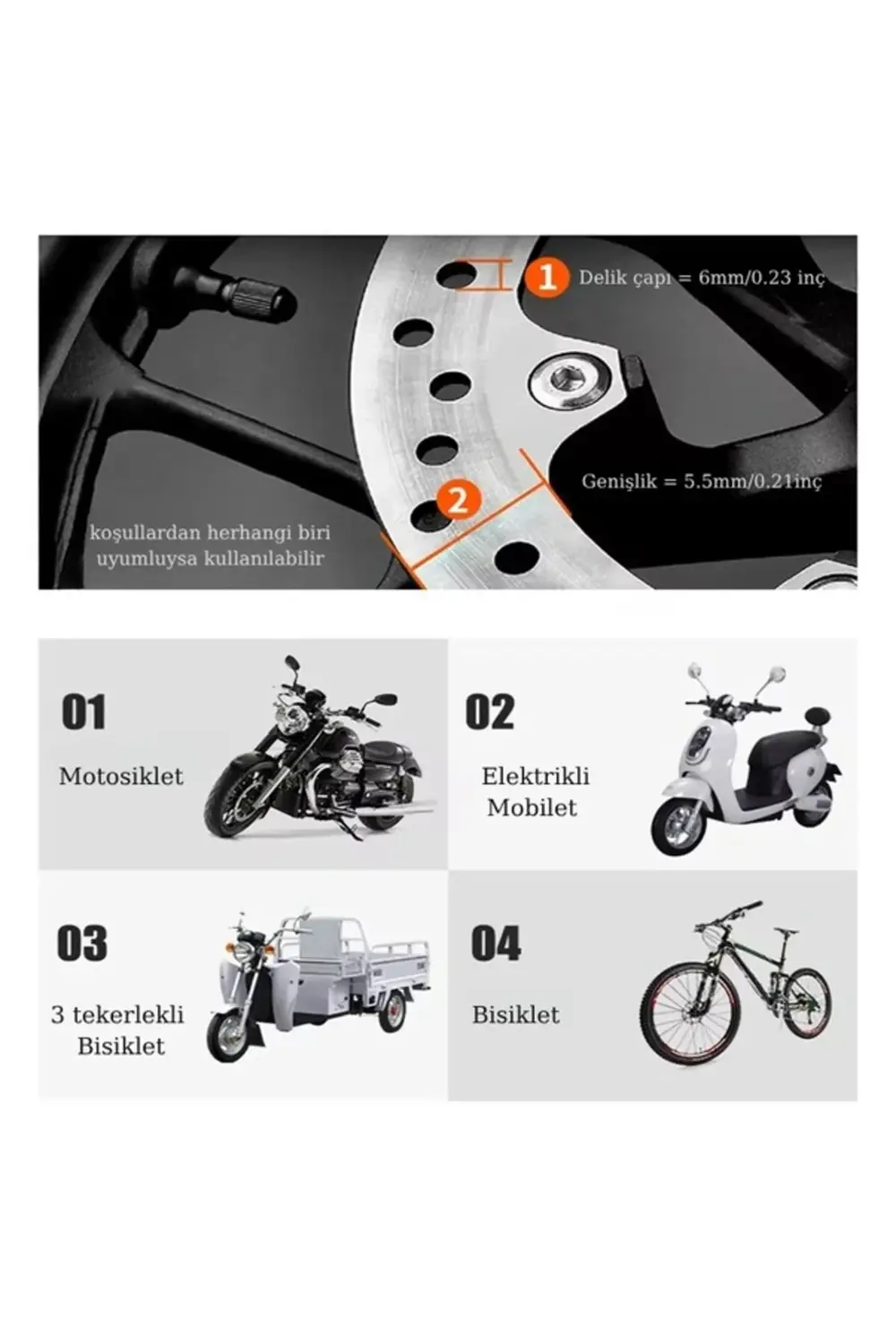 110 Db Motosiklet Alarmlı Disk Kilidi Hatırlatma Kablolu( Yuvarla