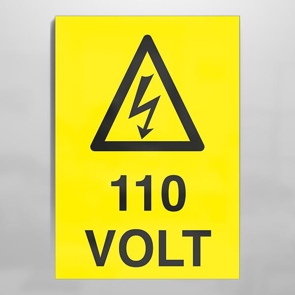 110 Volt Uyarı Levhası 110 Volt Uyarı Levhası