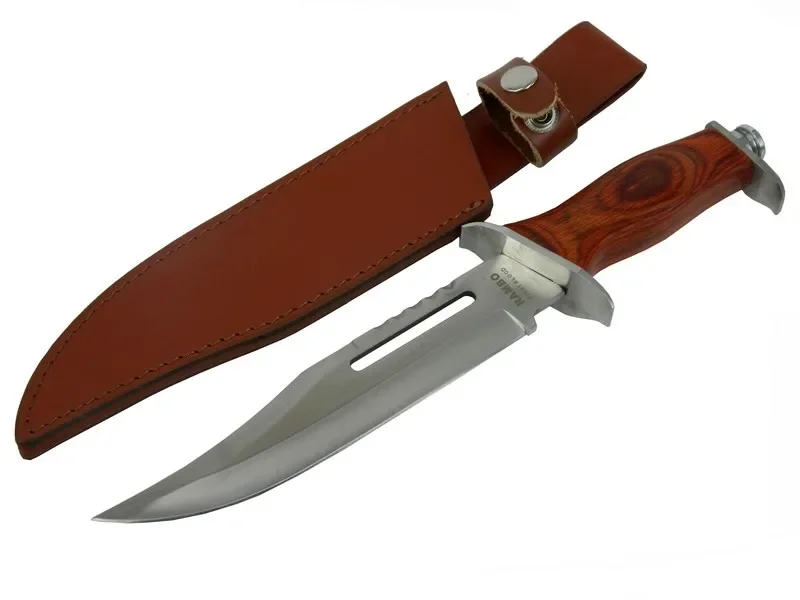111 Rambo Bıçağı 32 cm - Ahşap Metal Saplı, Perçinli