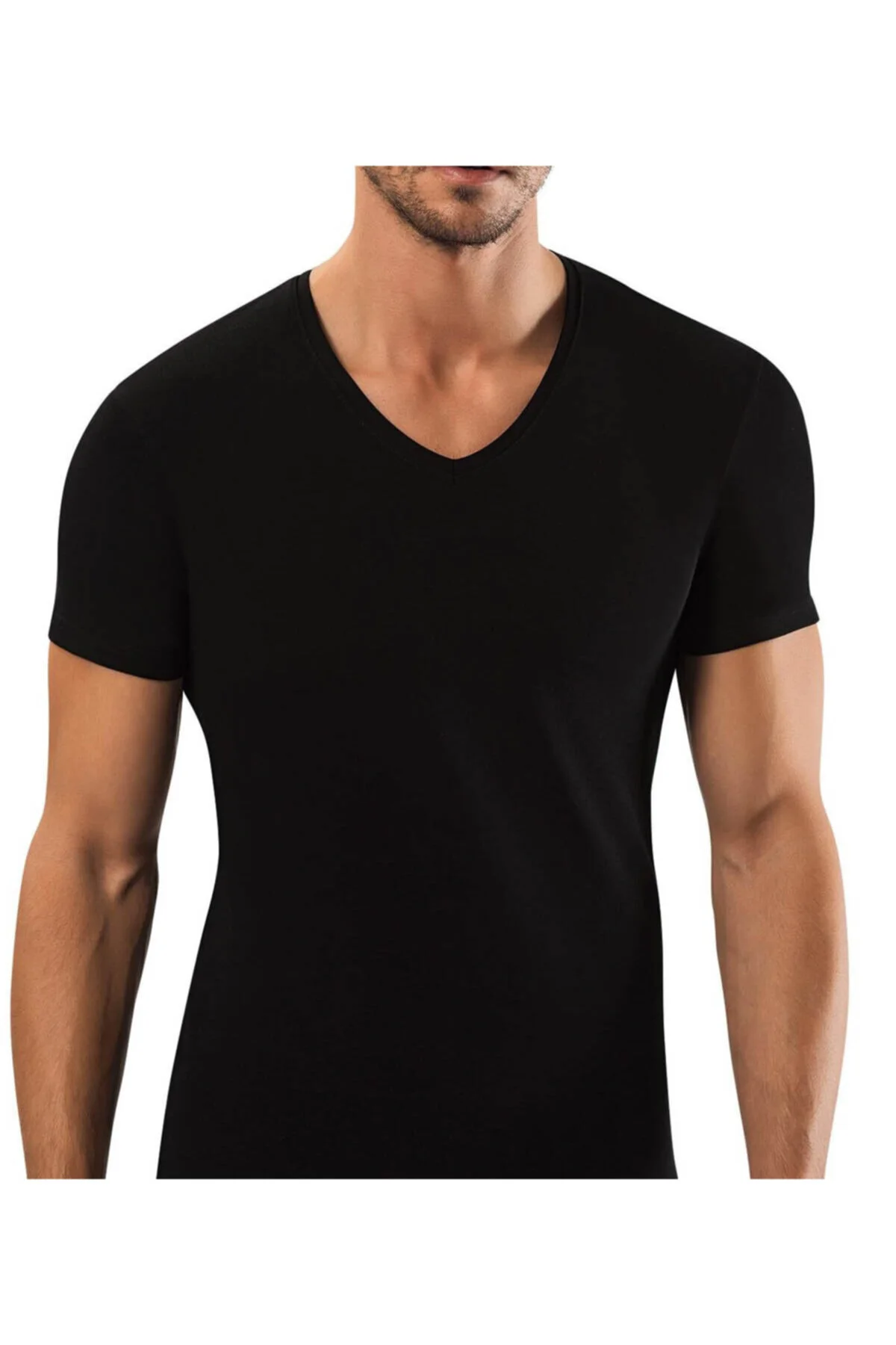 1119 Erkek Slim-fit V Yaka T-shirt