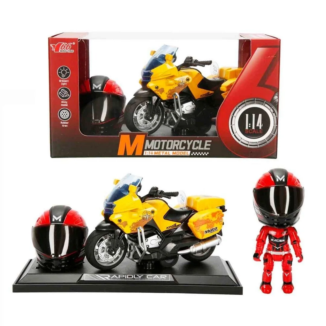 1:14 Sesli ve Işıklı BMW Die Cast Çek Bırak Motosiklet