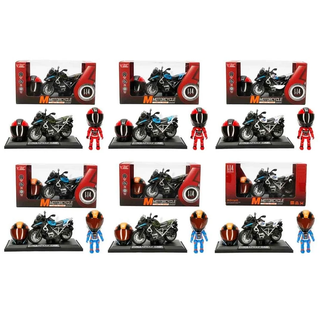 1:14 Sesli ve Işıklı BMW Off-Road Die Cast Çek Bırak Motosiklet - 1 Adet Stokta Olan Gönderilir