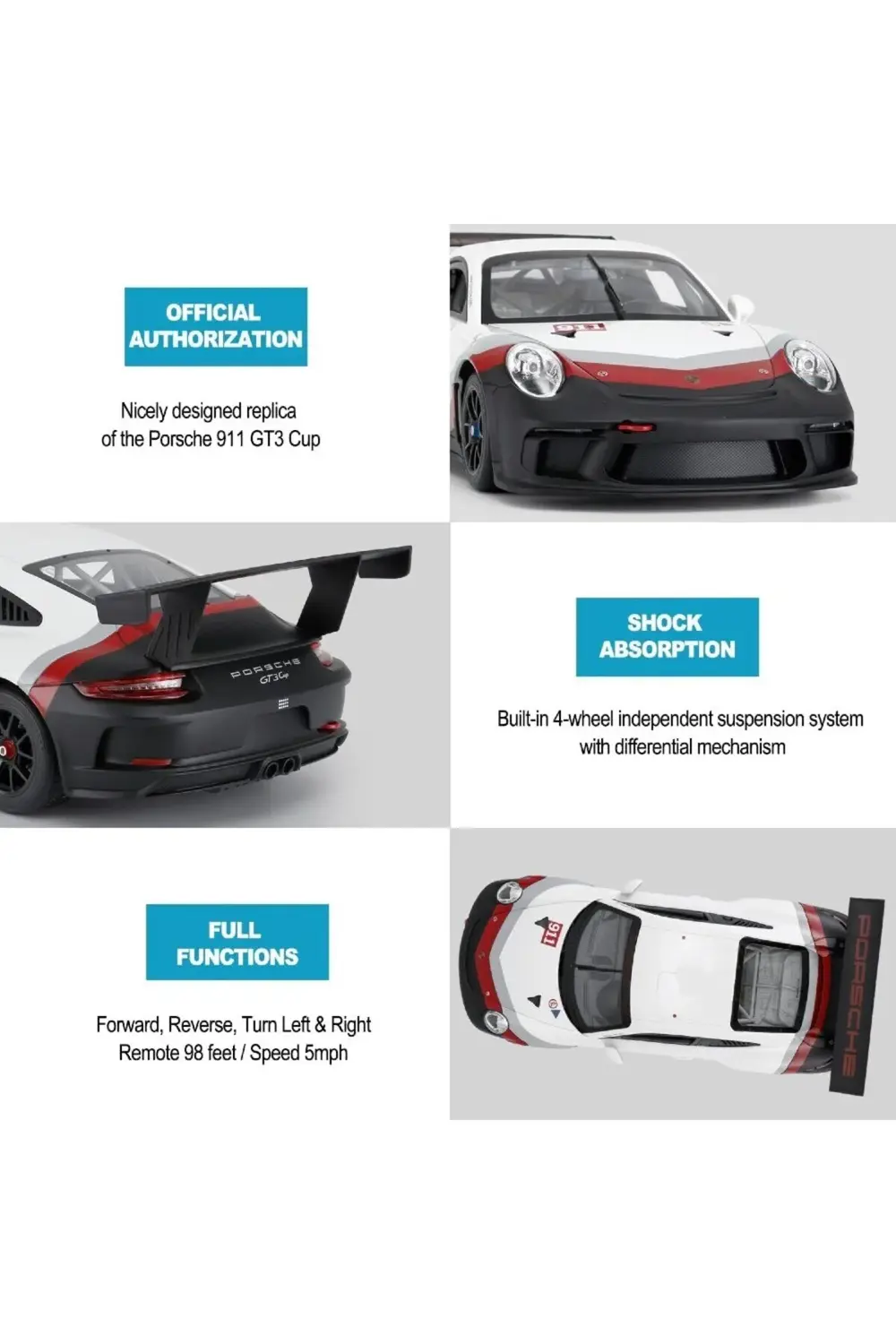 1:14 Uzaktan Kumandalı Araba Porsche 911 Gt3 Cup 2.4 Ghz
