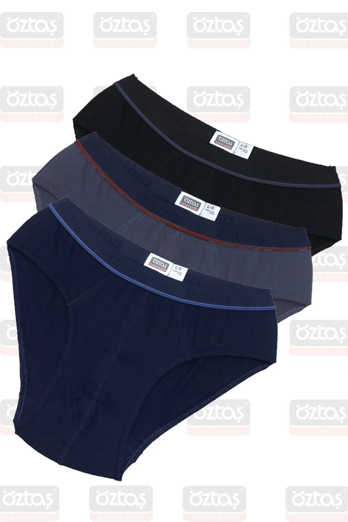 1140-f Erkek 3'lü Slip Siyah-füme-lacivert