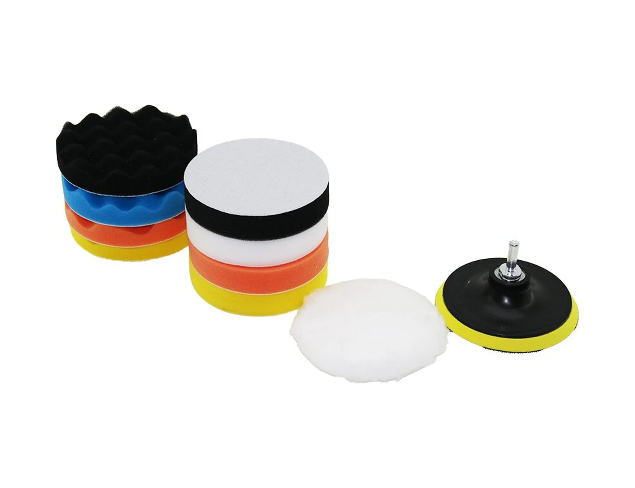 115 Mm 11pcs Polisaj Sünger Seti 8 Ad. 115mm Sünger- 1 Polisaj Ped -1 M14 Adaptör - 1 Cırtlı Disk Taban 5224