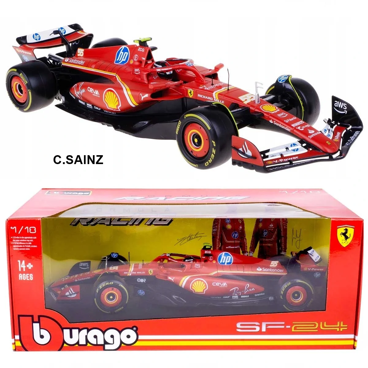 1:18 Ferrari SF-24 Formula Model Araba - S00016815