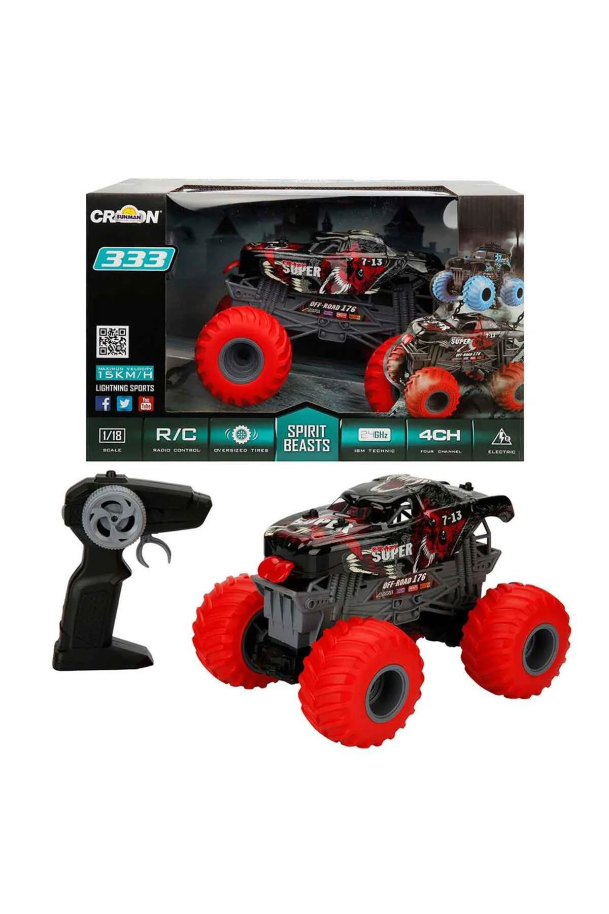 1:18 Uzaktan Kumandalı Spirit Beasts Usb Şarjlı Araba 25 Cm.