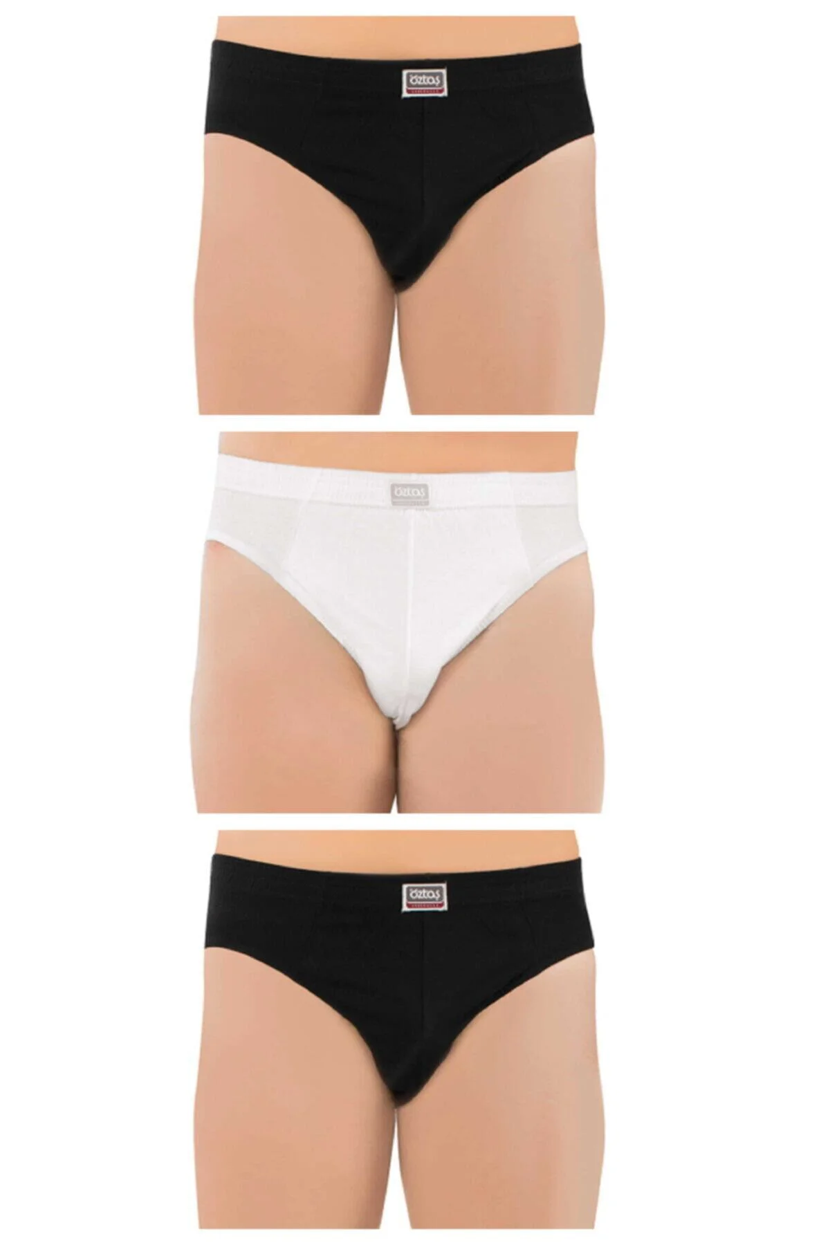 1199-f Erkek 3'lü Slip Siyah Beyaz