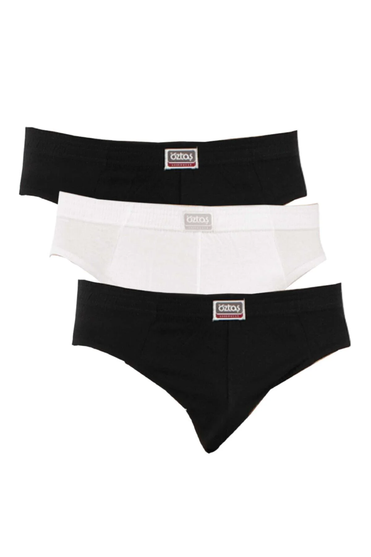 1199-f Erkek 3'lü Slip Siyah Beyaz
