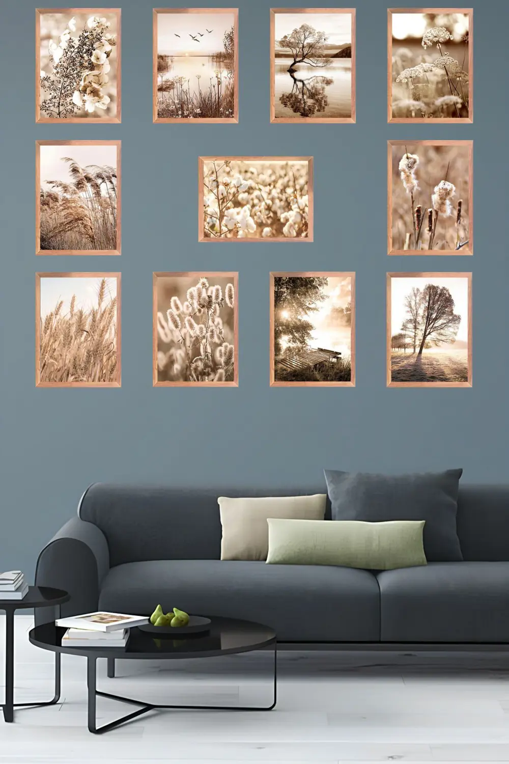 11'parça Çerçeve Görünümlü Modern Mdf Tablo Seti- Ev Dekorasyonu