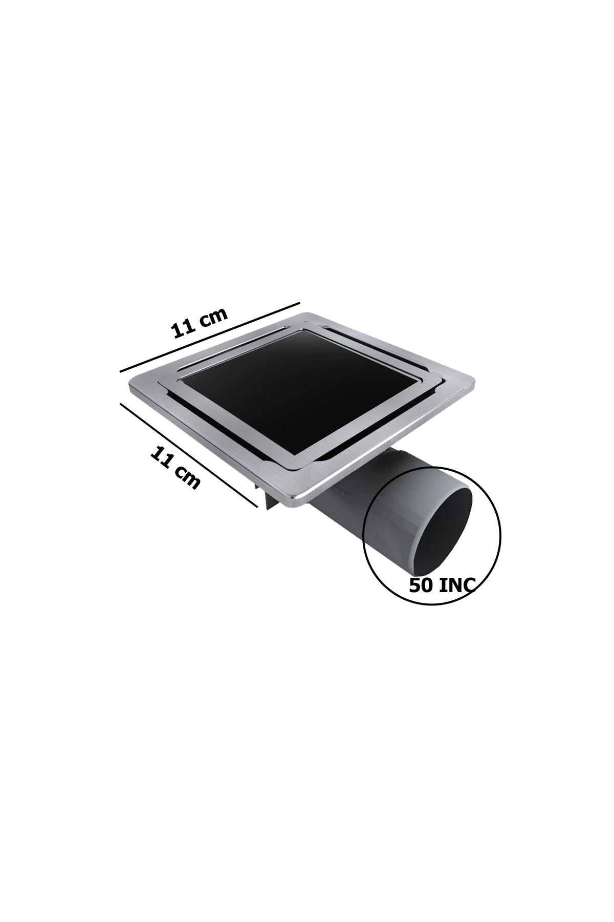 Purvien 11X11 Paslanmaz Süzgeç Banyo Ve Lavabo Yer Süzgeci 50 Çikişli Sif