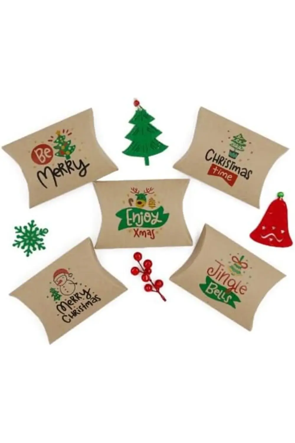 11x15 Yılbaşı Temalı Yastık Model Hediye Kutusu (5'li Set) - Mode