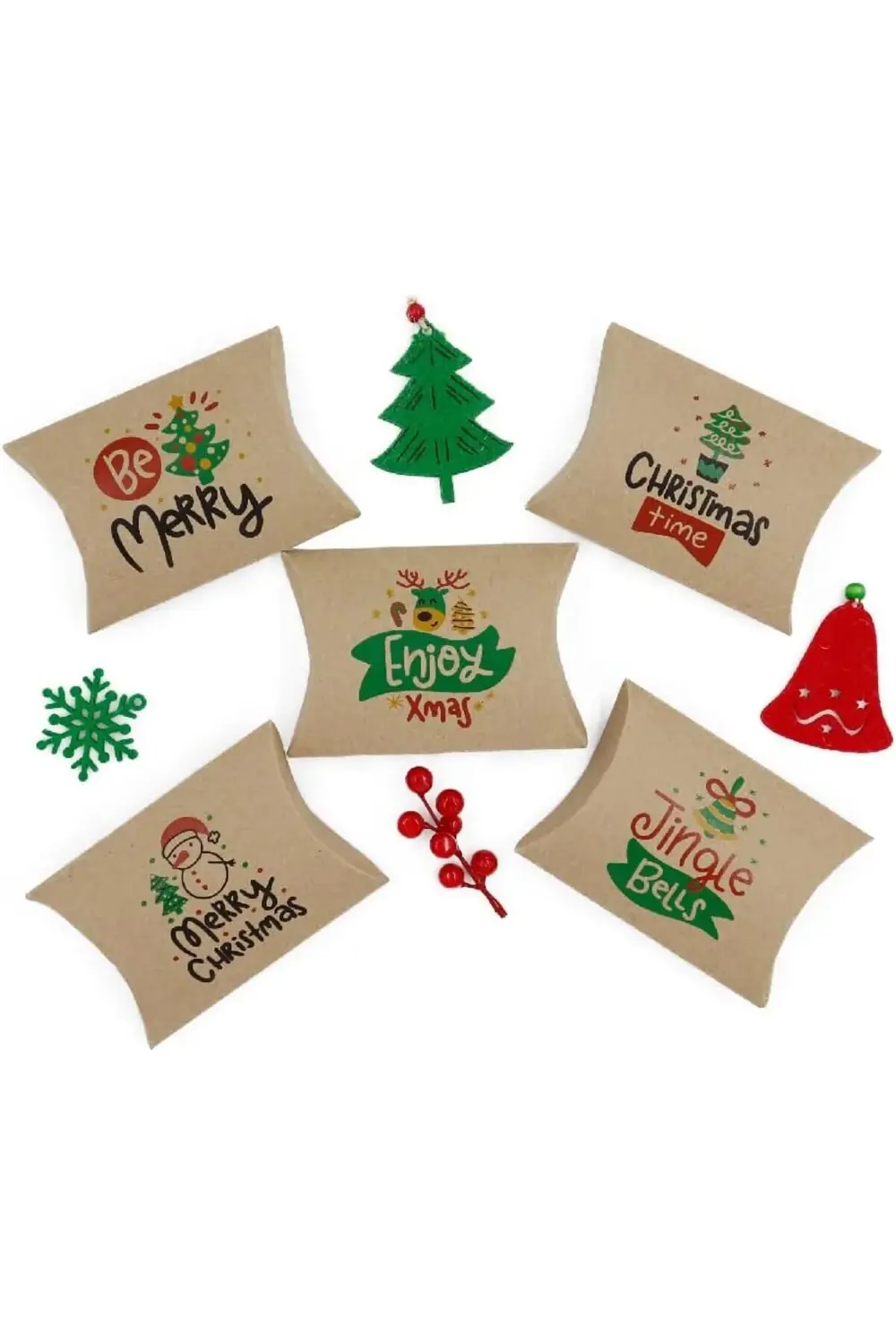 11x15 Yılbaşı Temalı Yastık Model Hediye Kutusu (5'li Set) - Mode