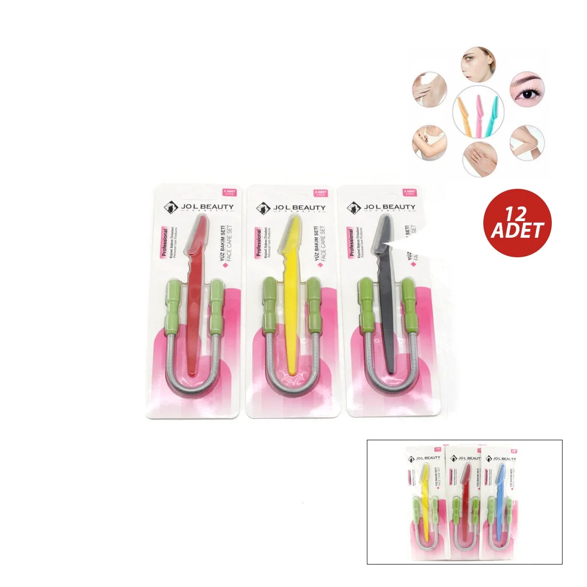 12 Adet 2cps Kaş Usturas - Yanak Yayı Set Bx40