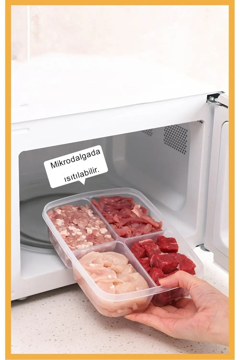 12 Adet 4 Bölmeli 1000 ml Kapaklı Difrize Uygun Buzluk Saklama Ku