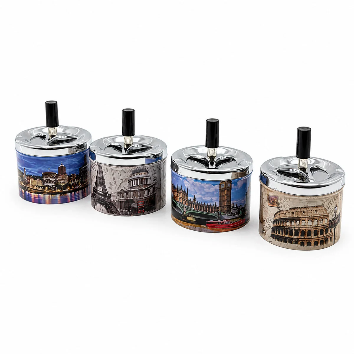 12 Adet Ashtray Yuvarlak - Basmalı Metal Küllük 12 Adet Ashtray Yuvarlak - Basmalı Metal Küllük