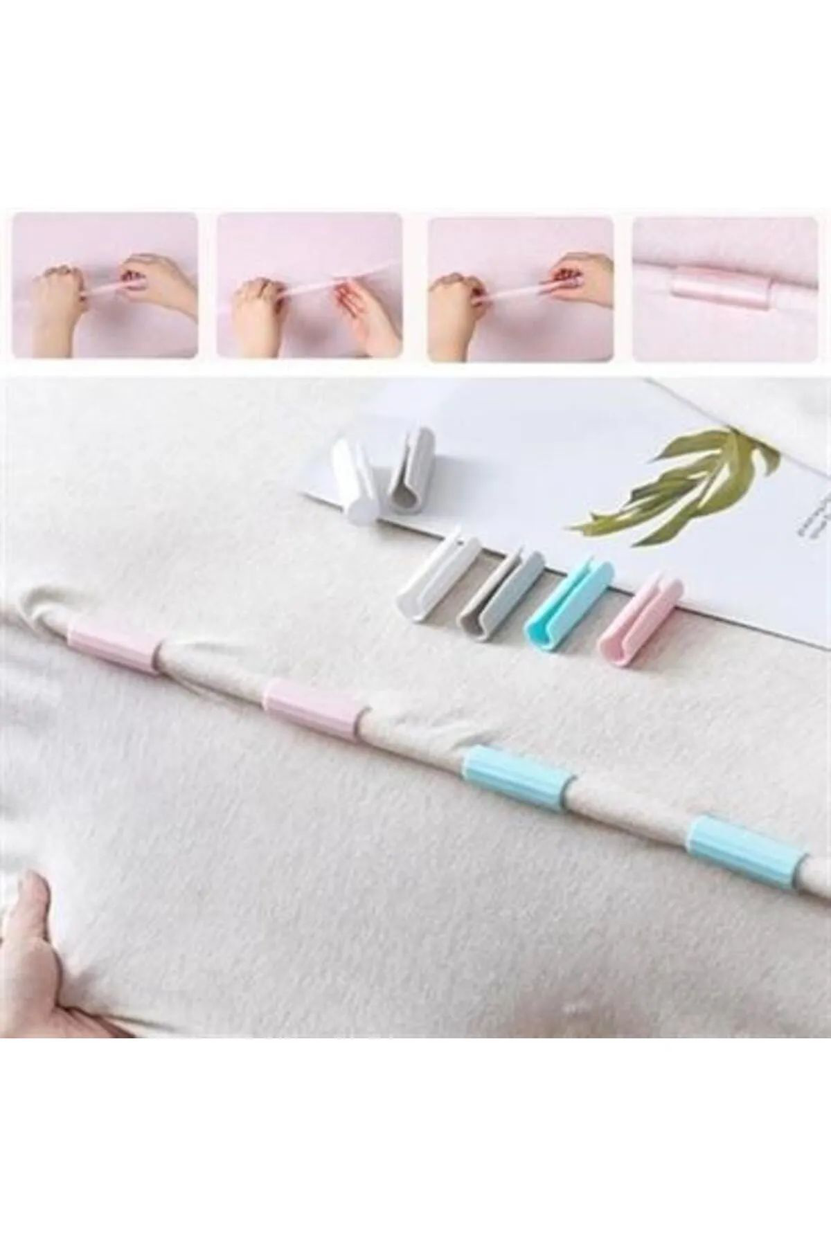 12 Adet Çok Amaçlı Çarşaf Tutucu, Sabitleyici, Kaydırmaz Nevresim