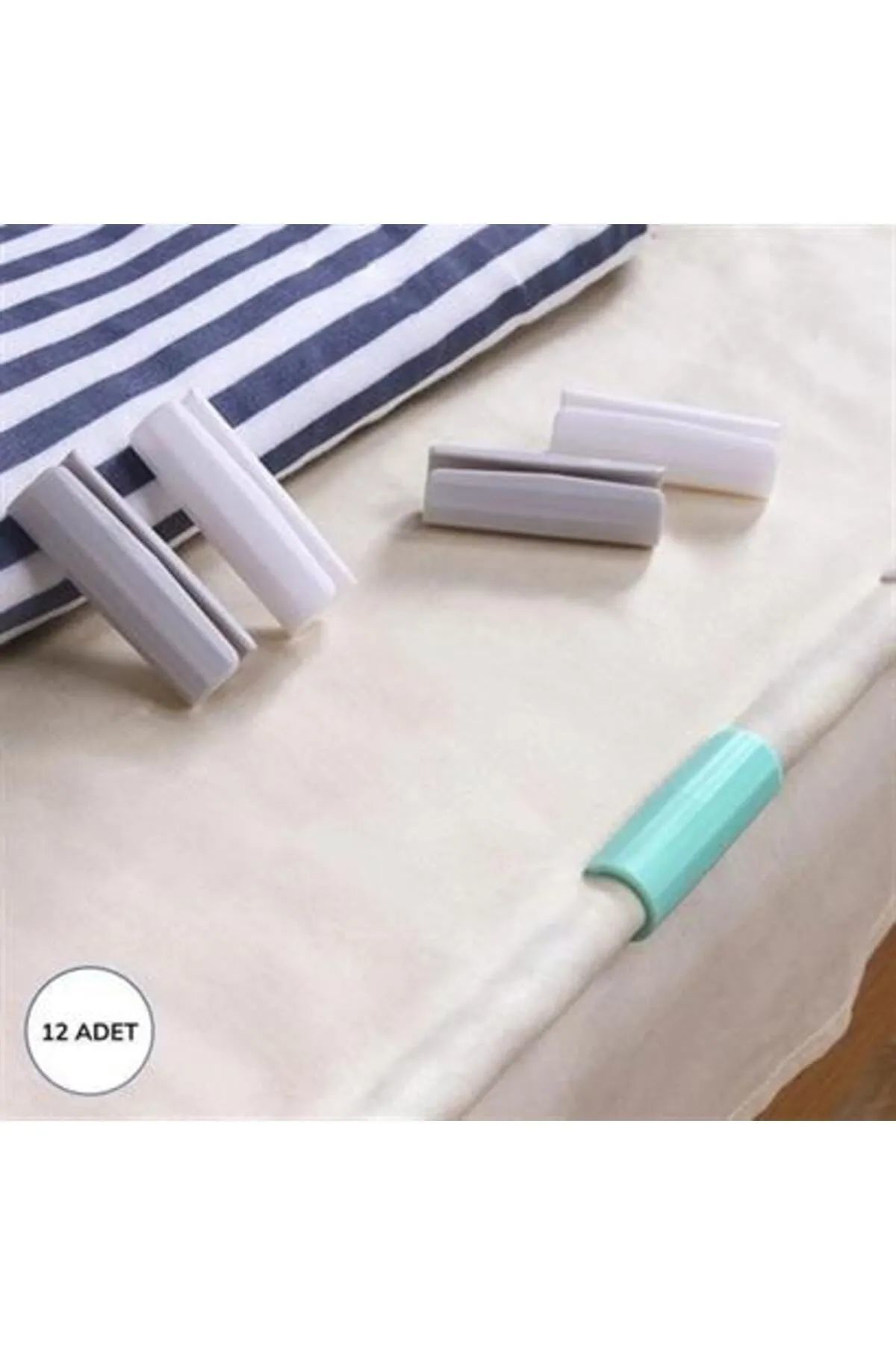 12 Adet Çok Amaçlı Çarşaf Tutucu, Sabitleyici, Kaydırmaz Nevresim