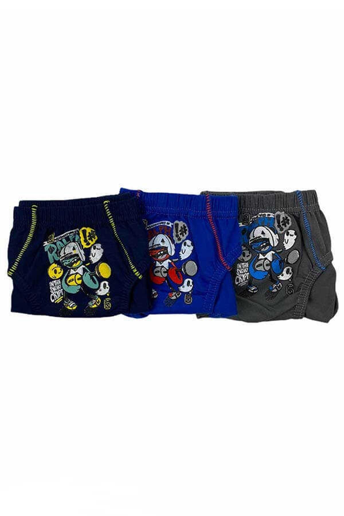 0138 Erkek Çocuk Renkli Slip Külot 12 Adet
