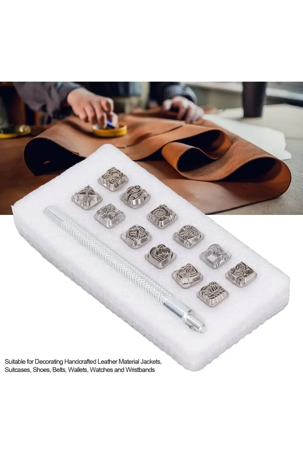 Tuhafiyecimiz 12 Adet Çok Şekilli Deri Damgalama Seti, Deri Sanat El Sanatları Tuhafiyecimiz 12 Adet Çok Şekilli Deri Damgalama Seti, Deri Sanat El Sanatları