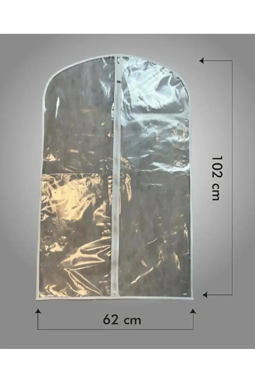 12 Adet Fermuarlı Şeffaf Elbise Koruma Poşeti, Takım Elbise Kılıf