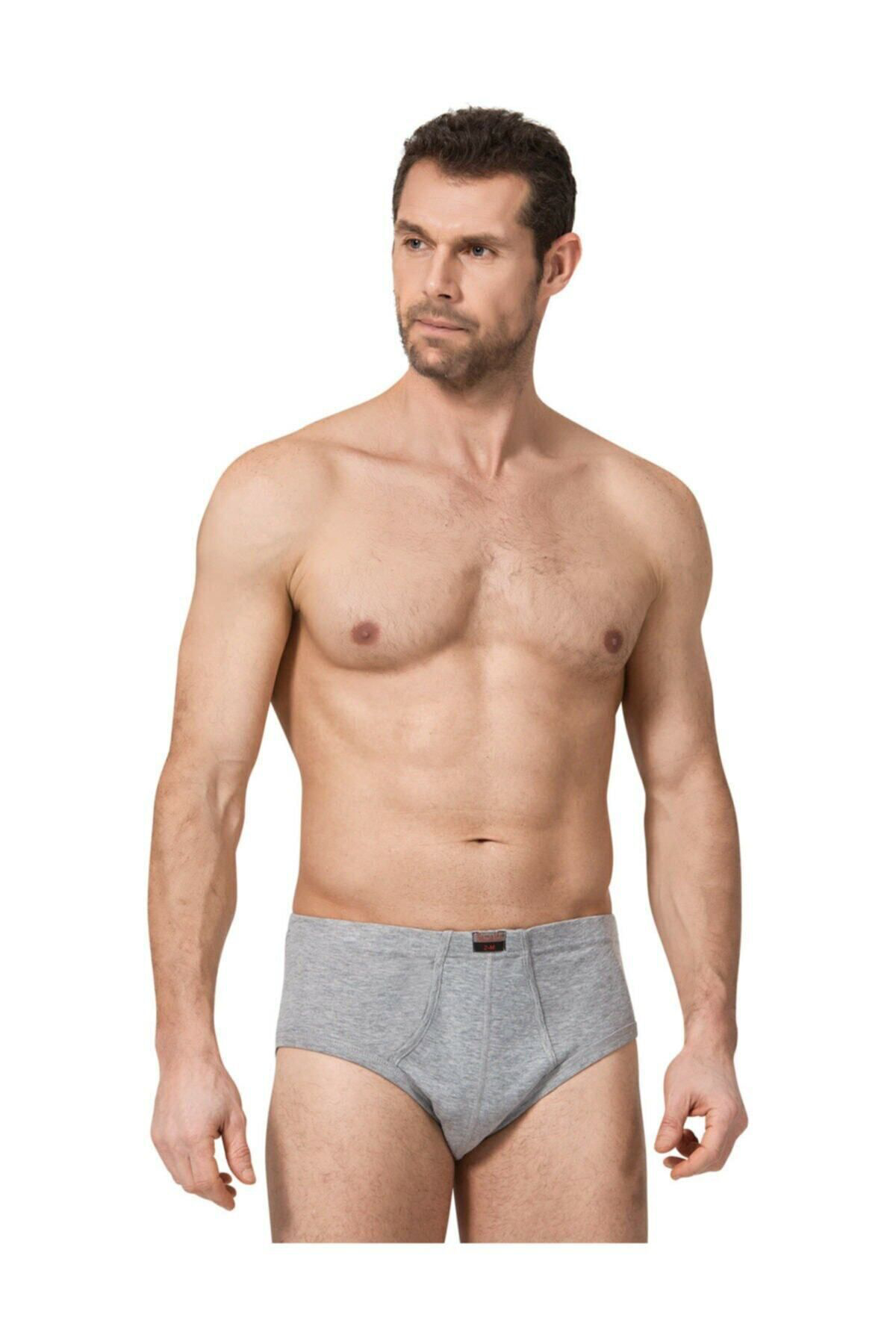 Namaldı 12 Adet Gri Renk Bantlı Slip Külot